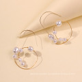 Designer Elegant Large Hoop Earrings Famous Brands Fashion Simple Korean Temperament Geometric Circle Pearl Stud Earrings